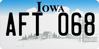 IA license plate AFT068