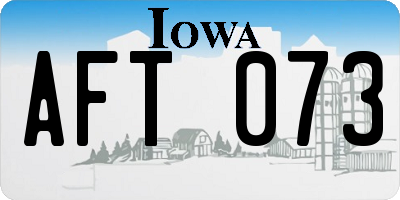 IA license plate AFT073
