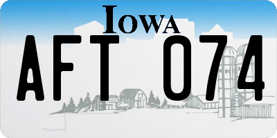 IA license plate AFT074