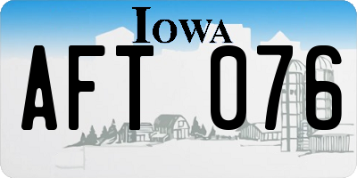 IA license plate AFT076