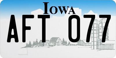 IA license plate AFT077