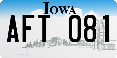 IA license plate AFT081