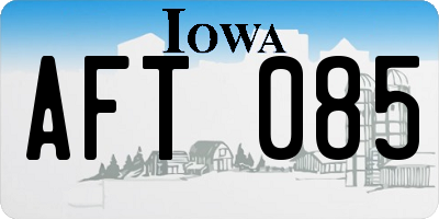IA license plate AFT085
