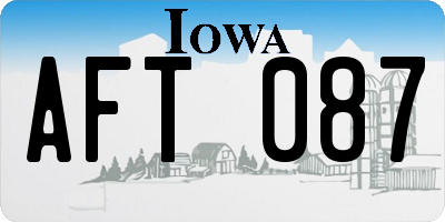 IA license plate AFT087