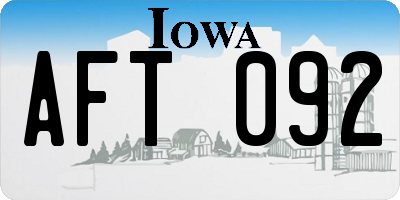 IA license plate AFT092