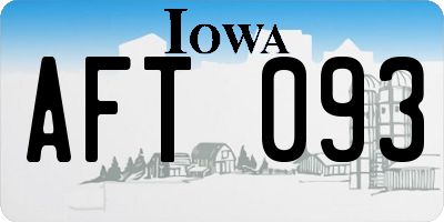 IA license plate AFT093