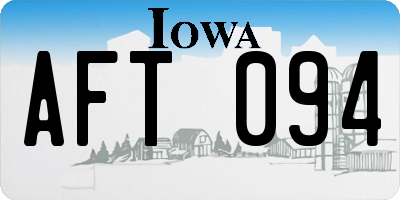 IA license plate AFT094