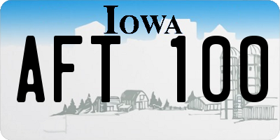 IA license plate AFT100