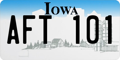 IA license plate AFT101