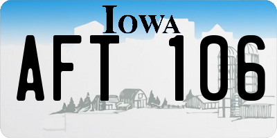 IA license plate AFT106