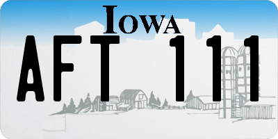 IA license plate AFT111
