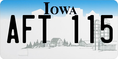 IA license plate AFT115