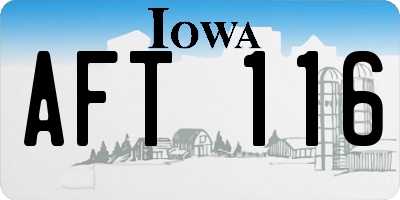 IA license plate AFT116