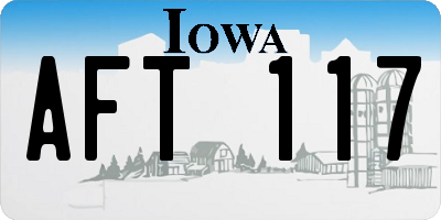 IA license plate AFT117