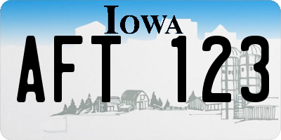 IA license plate AFT123