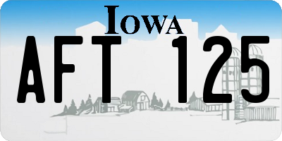 IA license plate AFT125