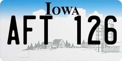 IA license plate AFT126