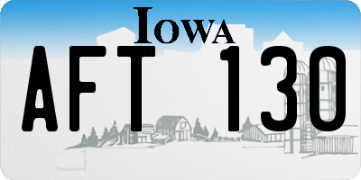 IA license plate AFT130