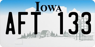 IA license plate AFT133