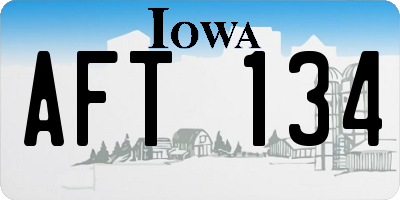 IA license plate AFT134