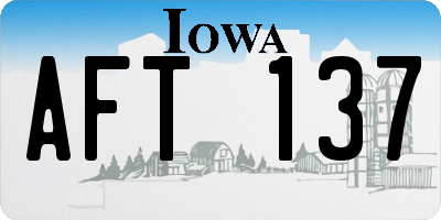 IA license plate AFT137