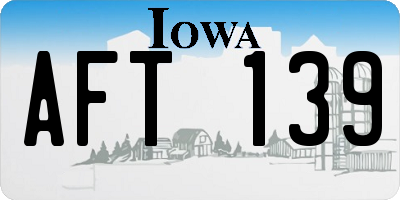IA license plate AFT139