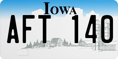IA license plate AFT140