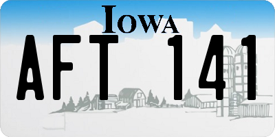 IA license plate AFT141