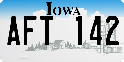 IA license plate AFT142