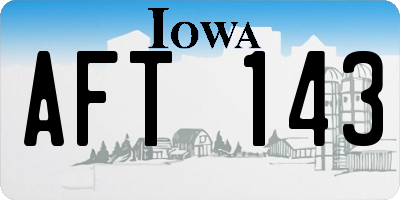 IA license plate AFT143