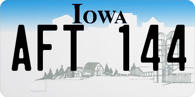 IA license plate AFT144
