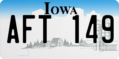 IA license plate AFT149