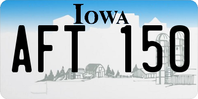 IA license plate AFT150
