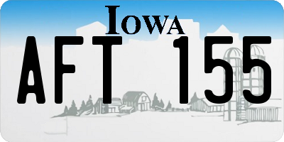 IA license plate AFT155