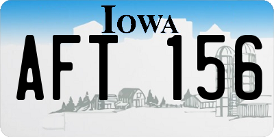 IA license plate AFT156