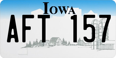 IA license plate AFT157