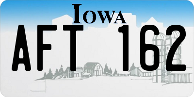 IA license plate AFT162