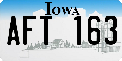 IA license plate AFT163