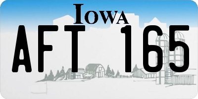 IA license plate AFT165