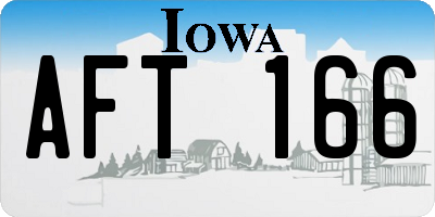 IA license plate AFT166