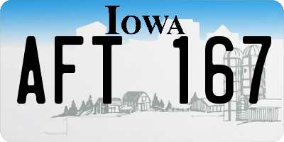 IA license plate AFT167