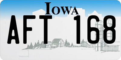 IA license plate AFT168