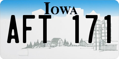 IA license plate AFT171