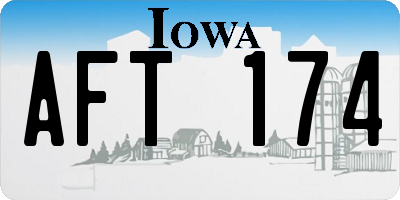 IA license plate AFT174