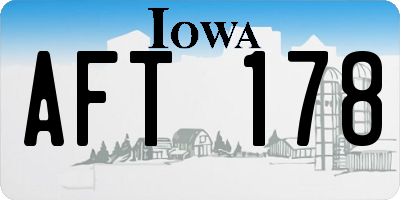 IA license plate AFT178