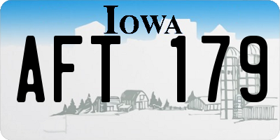 IA license plate AFT179