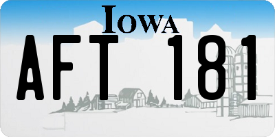 IA license plate AFT181