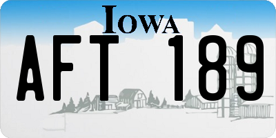 IA license plate AFT189