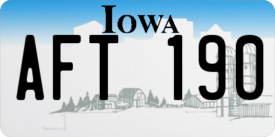 IA license plate AFT190