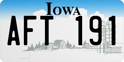 IA license plate AFT191